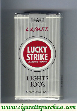 Lucky Strike Lights 100s L.S.M.F.T. cigarettes soft box